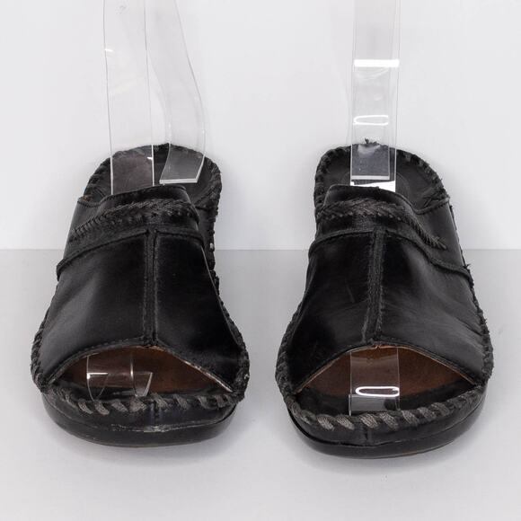 Ariat Women's Peep Toe Sandals Leather Slip On Western Black Size 5.5 5.5B | AR - Picture 3 of 6